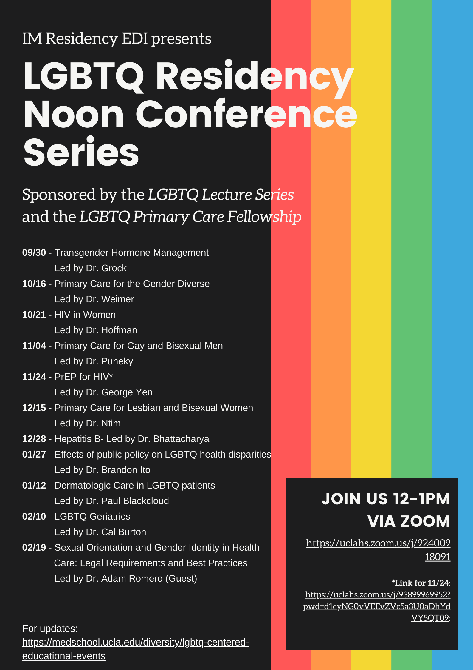 LGBTQ Residency Noon Conference Series