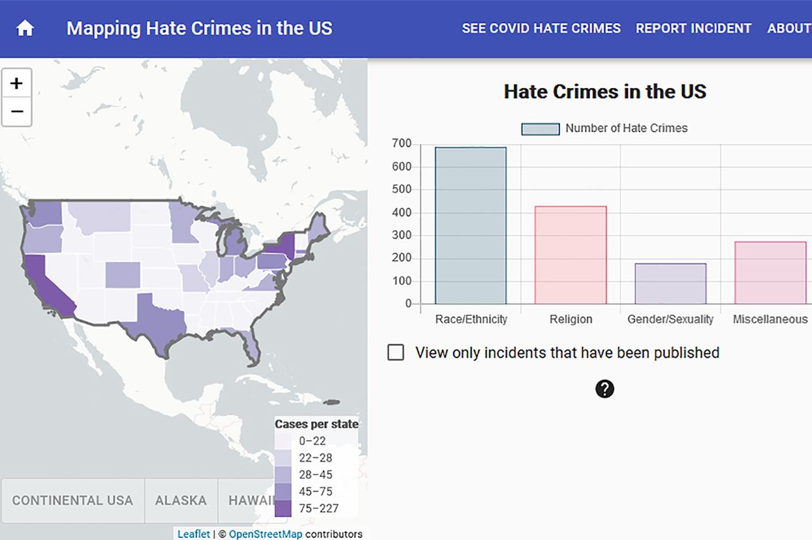 US hate crime map