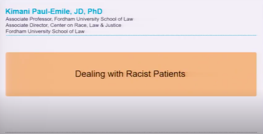 Dealing with Racist Patients