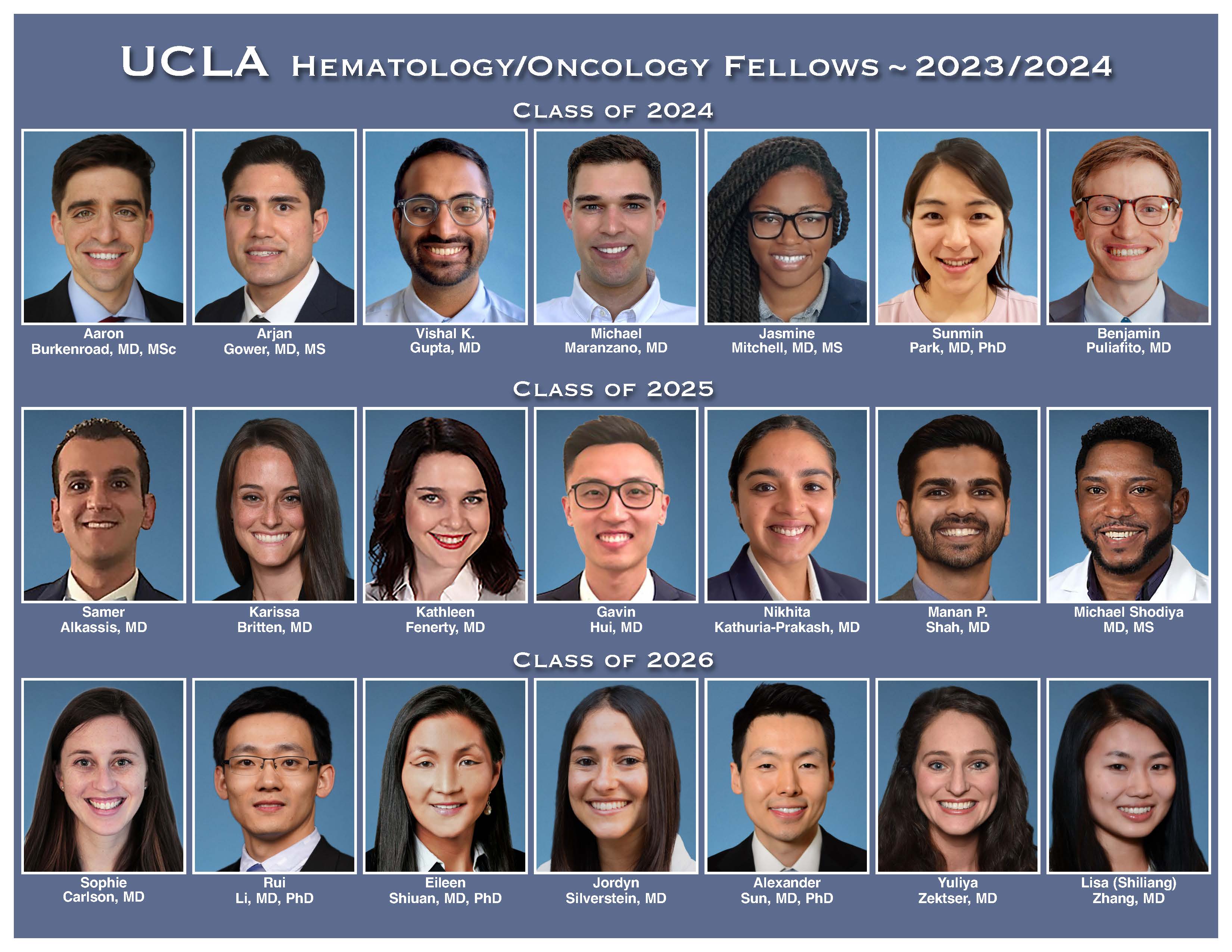 photo roster of current hemonc fellows